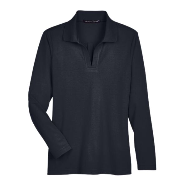 Personalized - Devon & Jones CrownLux Performance® Ladies' Plaited Long Sleeve Polo Thumbnail